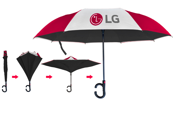 Ô dù cầm tay gấp ngược in logo